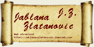 Jablana Zlatanović vizit kartica